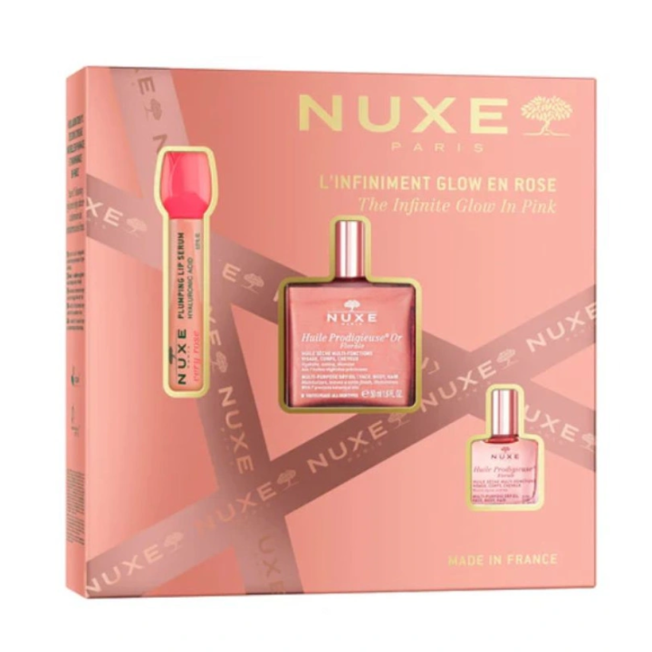 Coffret l'infiniment glow en rose Nuxe - coffret de 3 produits