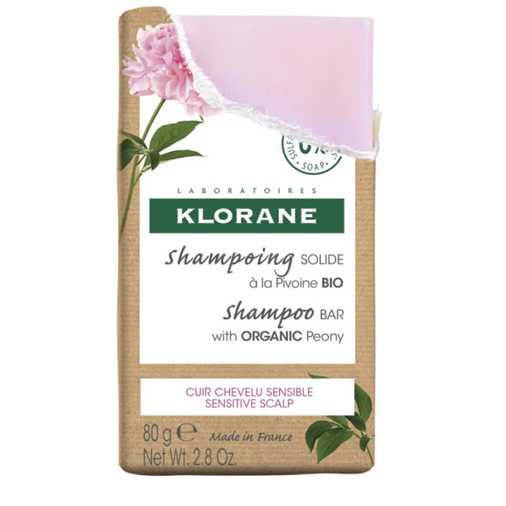 Shampoing solide à la pivoine bio Klorane - pain de 80g