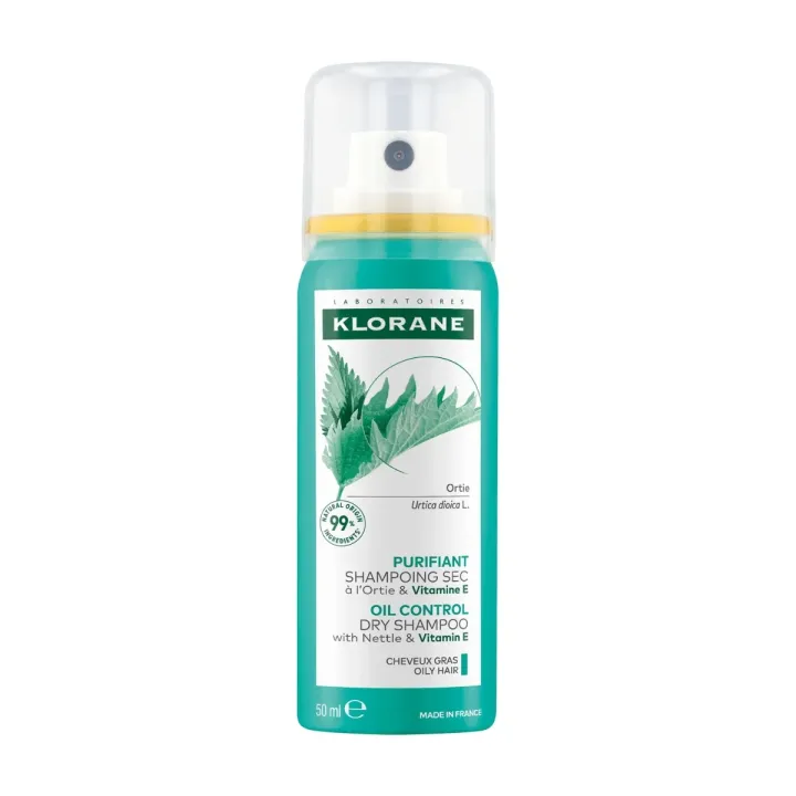 Shampoing sec purifiant à l'ortie & vitamine Klorane - spray de 50ml