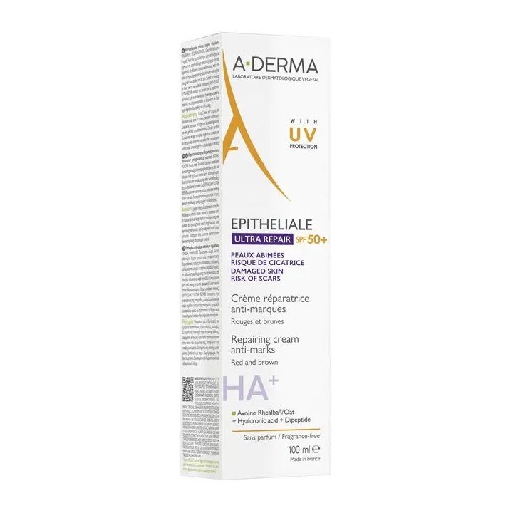 Epitheliale Ultra repaire HA+ crème réparatrice anti-marques SPF50+ A-Derma - tube de 100ml