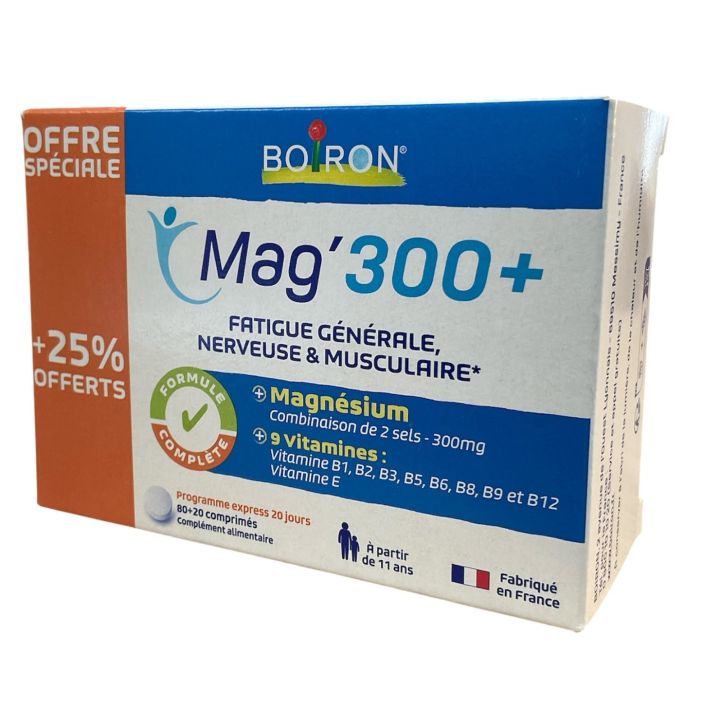 Mag'300 + Boiron - boîte de 80 + 20 comprimés offerts