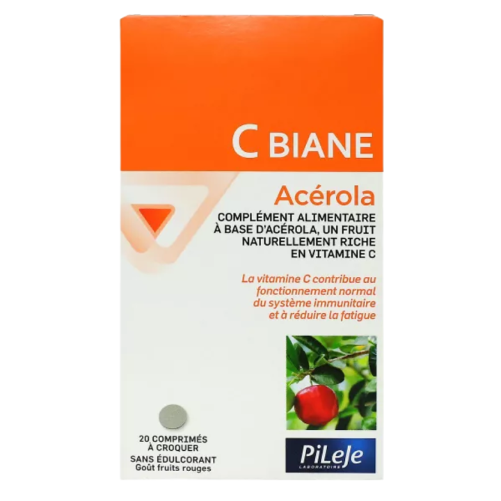 C Biane acérola Pileje - boîte de 20 comprimés à croquer