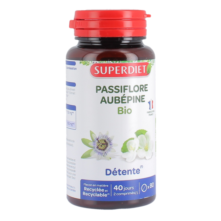 Aubépine / Passiflore Bio Super Diet - 80 comprimés