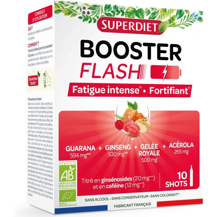 Booster flash BIO Super Diet - boite de 10 shots 