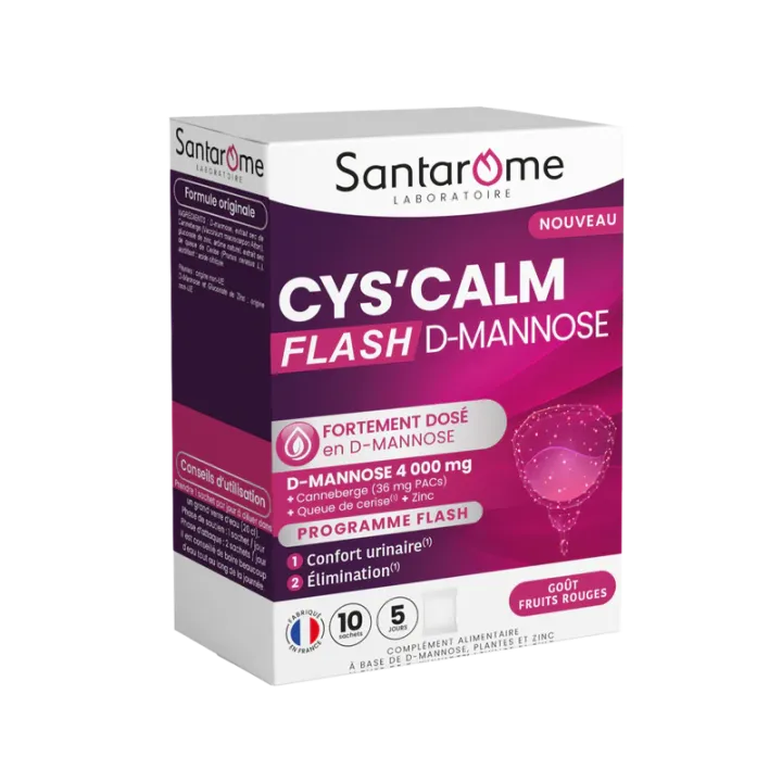 Cys'calm flash d-mannose Santarome - boite de 10 sachets
