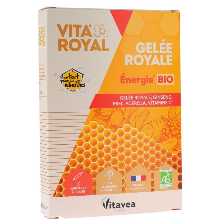 Vita'Royal gelée royale énergie Vitavea - boite de 10 ampoules