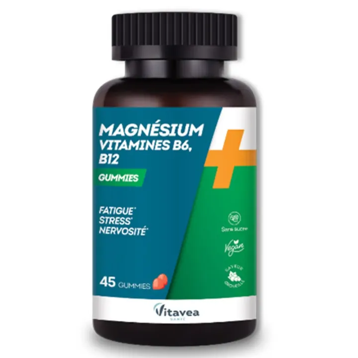 Magnésium vitamines B6 B12 Vitavea - pot de 45 gummies