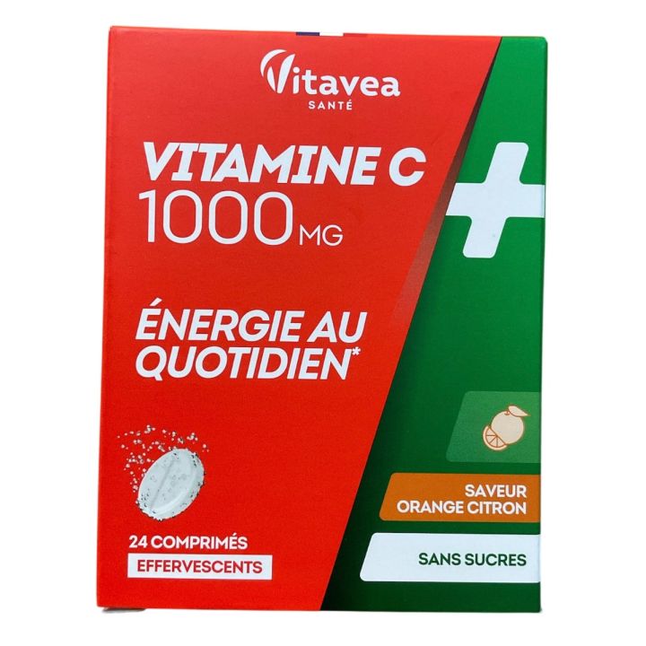 Vitamine C 1000mg saveur orange citron sans sucres Vitavea - boîte de 24 comprimés effervescents