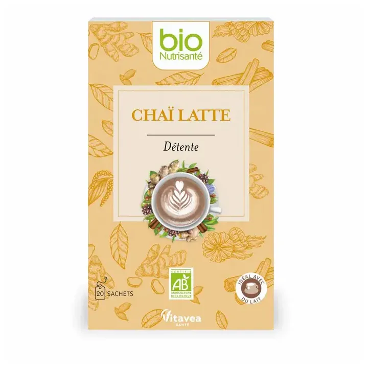 Thé noir chaï latte bio Nutrisanté - boîte de 20 sachets