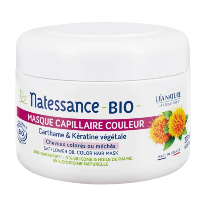 Masque capillaire couleur bio Natessance - pot de 200ml