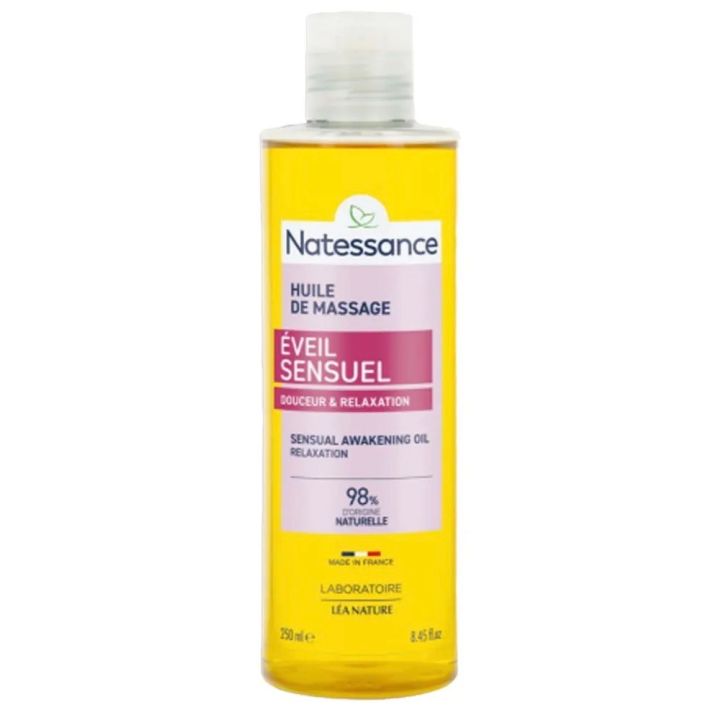 Eveil sensuel huile de massage Natessance - flacon de 250ml