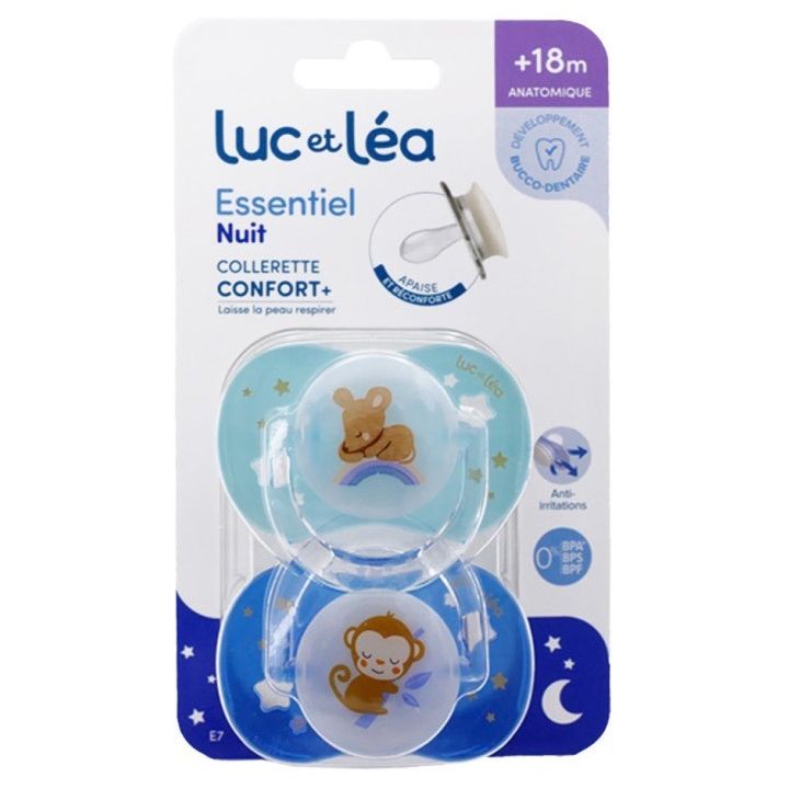 Essentiel sucette nuit +18 mois Luc et Léa - lot de 2 sucettes