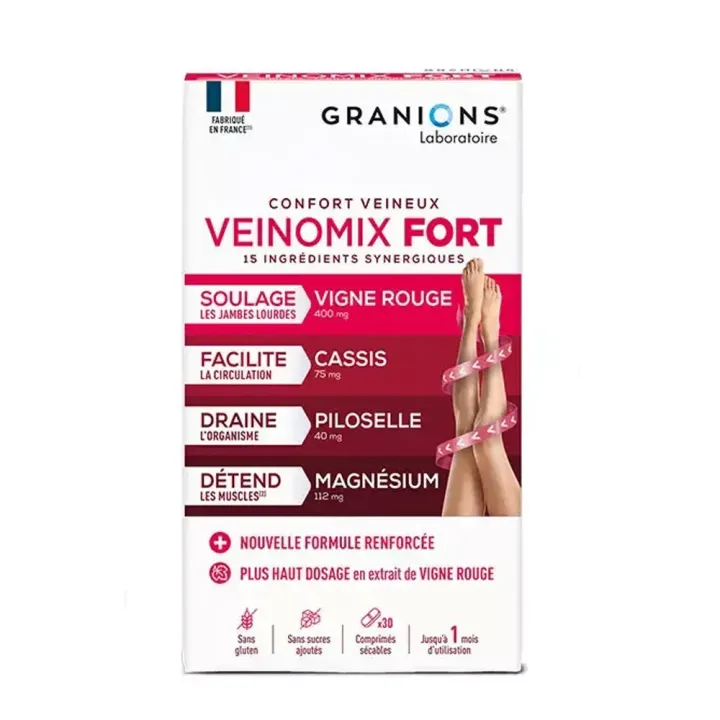 Veinomix fort confort veineux Granions - boite de 30 comprimés