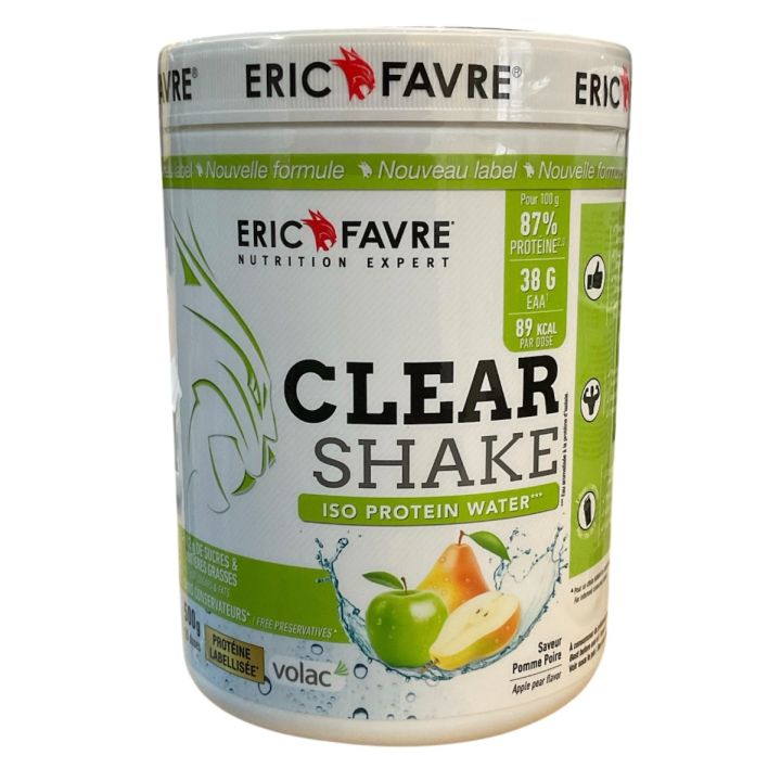 Clear shake Iso protein water saveur pomme poire Eric Favre - pot de 500g