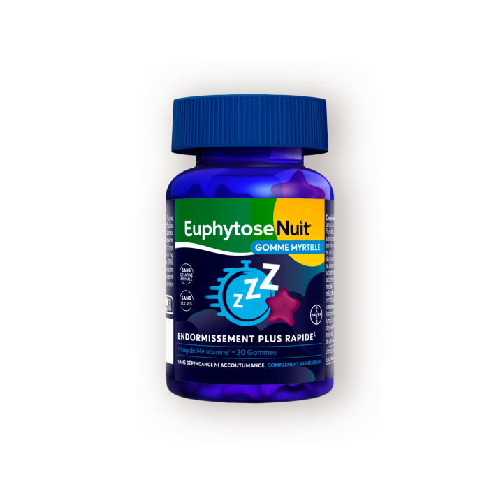 EuphytoseNuit® Gomme Myrtille Sommeil Mélatonine 30 Gommes