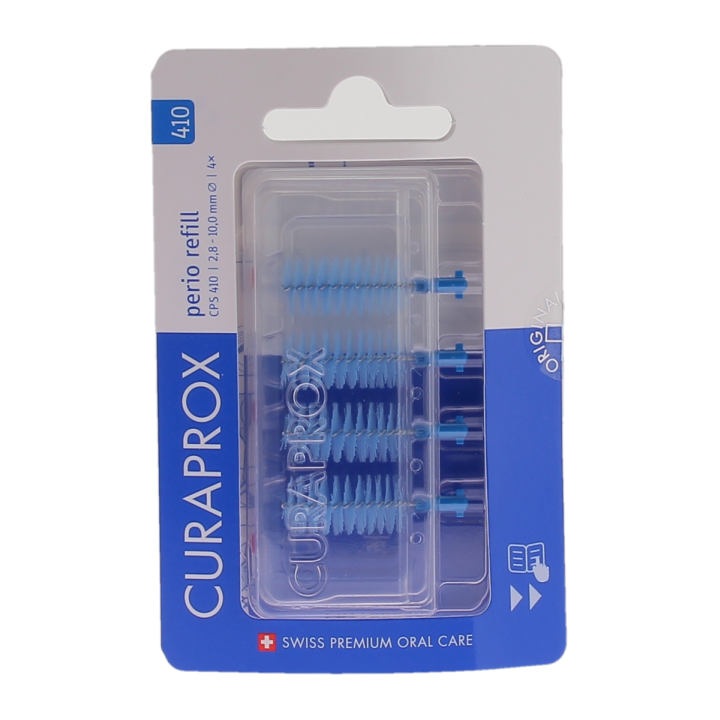 Recharge brossettes interdentaires perio refill taille 410 Curaprox - boite de 4 recharges