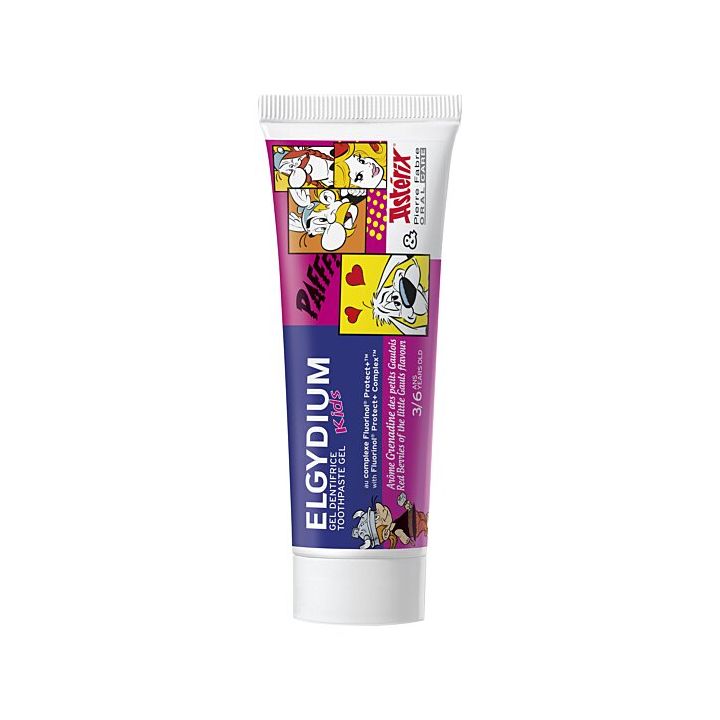 Dentifrice Astérix enfant 3/6ans arôme grenadine Elgydium - tube de 50ml