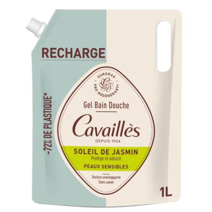 Gel bain douche soleil de jasmin Rogé Cavaillès - éco-recharge de 1L