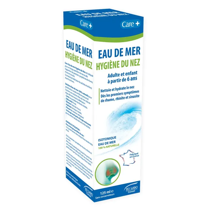 Eau de mer isotonique hygiène du nez Care+ EG Labo - spray 125ml