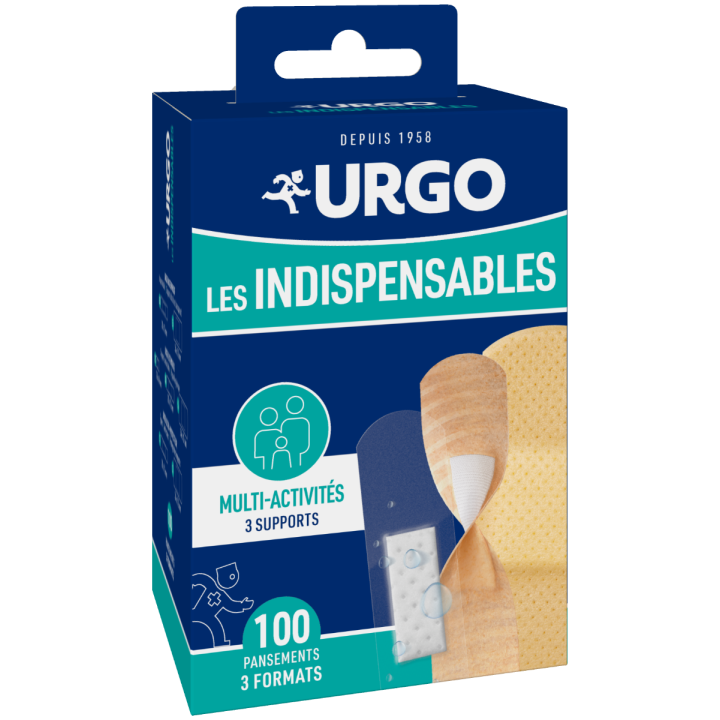 Les Indispensables Pansements multi-activités 3 formats Urgo - boîte de 100 pansements