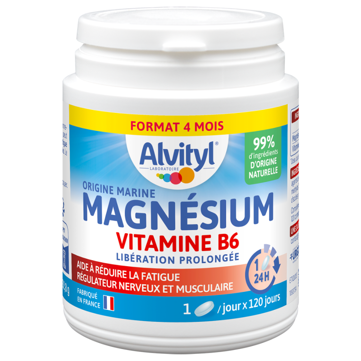 Magnésium Vitamine B6 Alvityl - pot de 120 comprimés