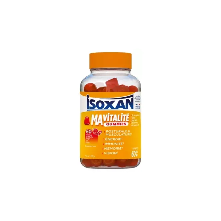 Isoxan Ma vitalité gummies 60 ans+ goût fruits rouges - pot de 60 gommes