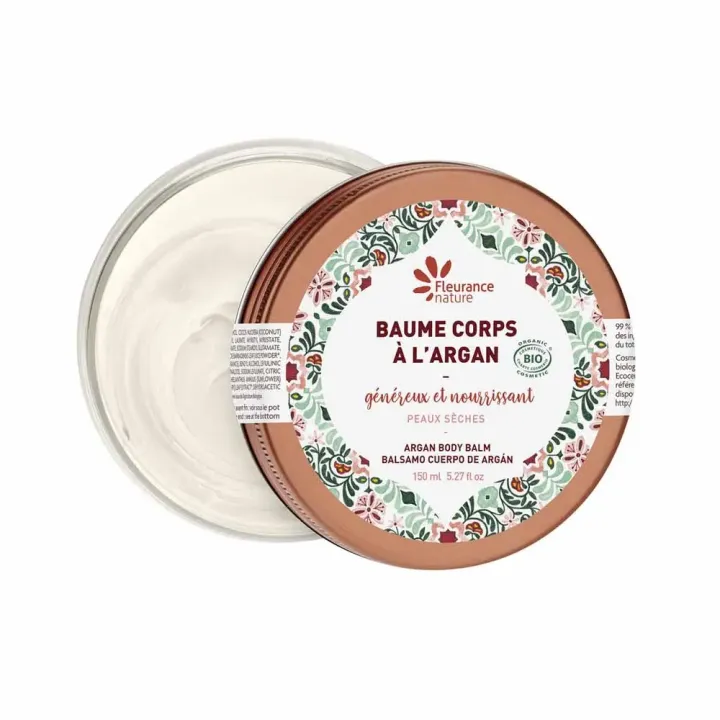Baume corps à l'argan bio Fleurance nature - pot de 150ml 