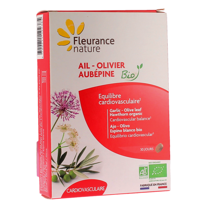 Ail olivier aubépine bio Fleurance nature - boîte de 60 comprimés 