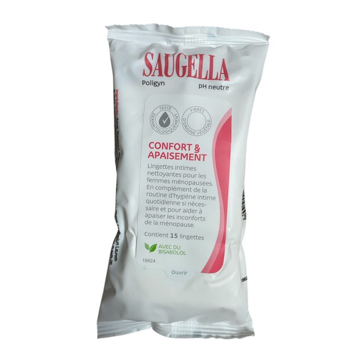 Poligyn lingettes intimes Saugella - pack de 15 lingettes