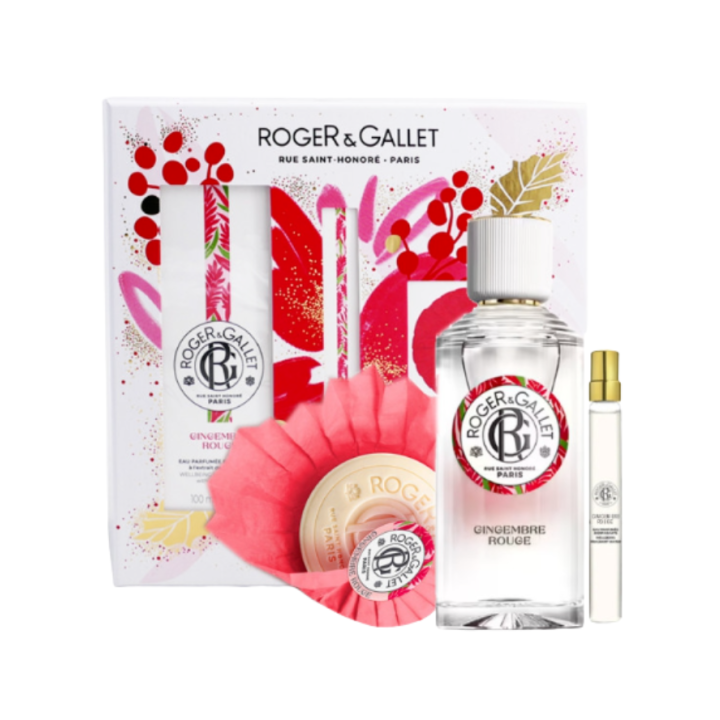 Coffret rituel parfumé gingembre rouge Roger & Gallet - coffret de 3 produits