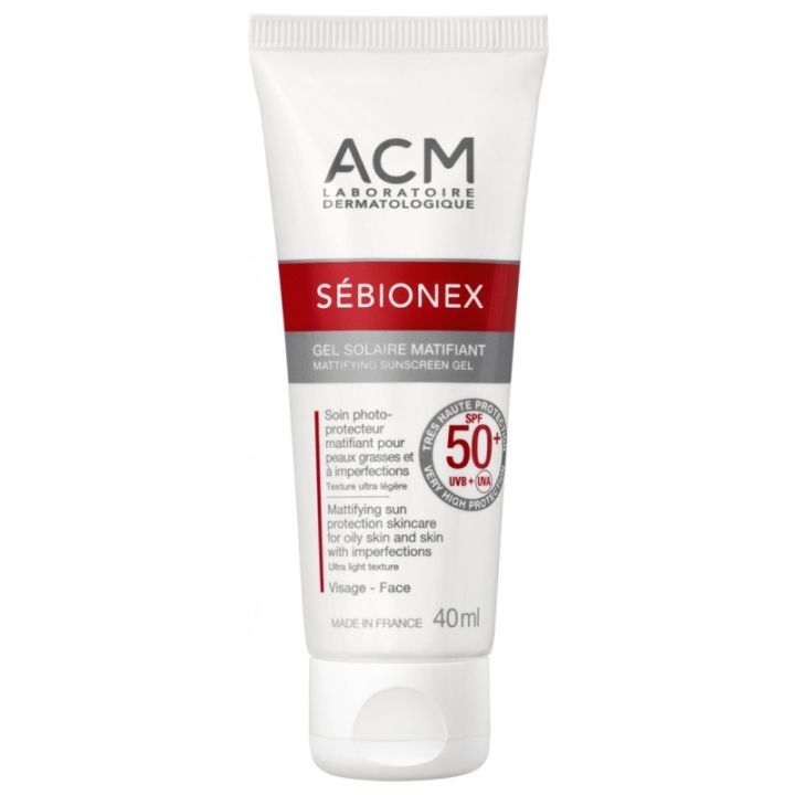 Sébionex gel solaire matifiant SPF50+ ACM - tube de 40ml 