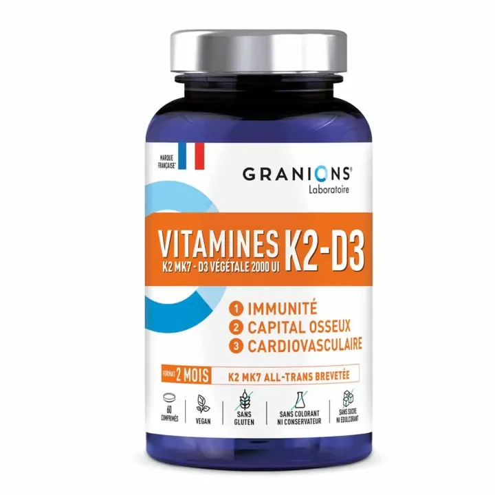 Vitamines K2-D3 Granions - pot de 60 comprimés