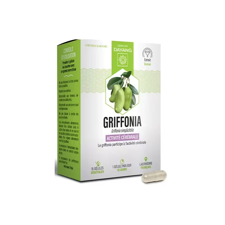 Griffonia activité cérébrale Dayang - boite de 15 gélules