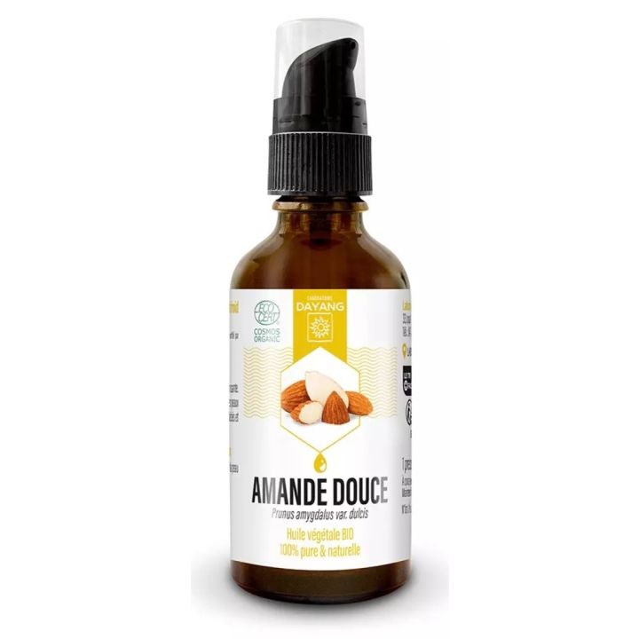 Huile végétale d'amande douce bio Dayang -flacon-pompe de 50ml