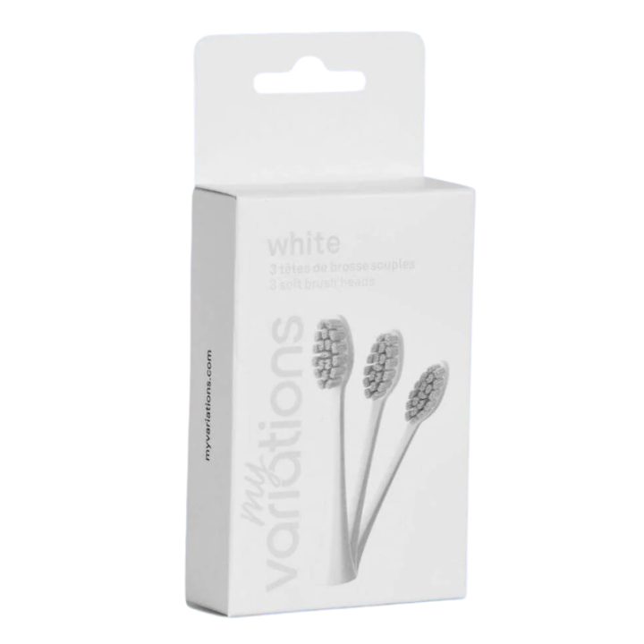 Têtes de brosse blanches souples MyVariations - 3 têtes de brosse