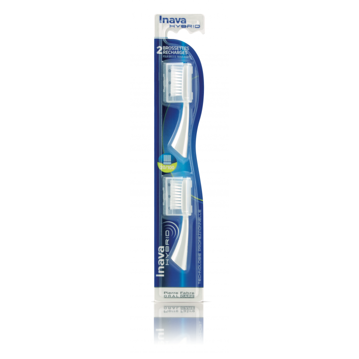 Recharge Brosse à dents 20/100 Inava Hybrid - blister de 2 unités
