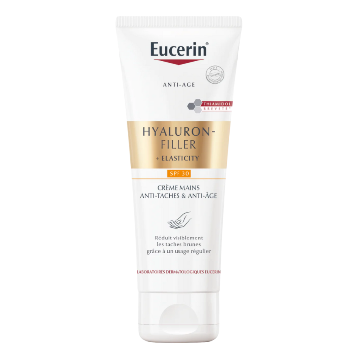 Crème mains anti-tâches et anti-âge Hyaluron-Filler + Elasticity Eucerin - tube de 75 ml