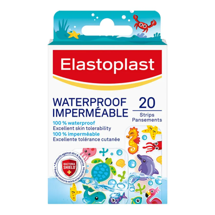 Pansements waterproof enfants imperméable Elastoplast - boite de 20 strips pansements