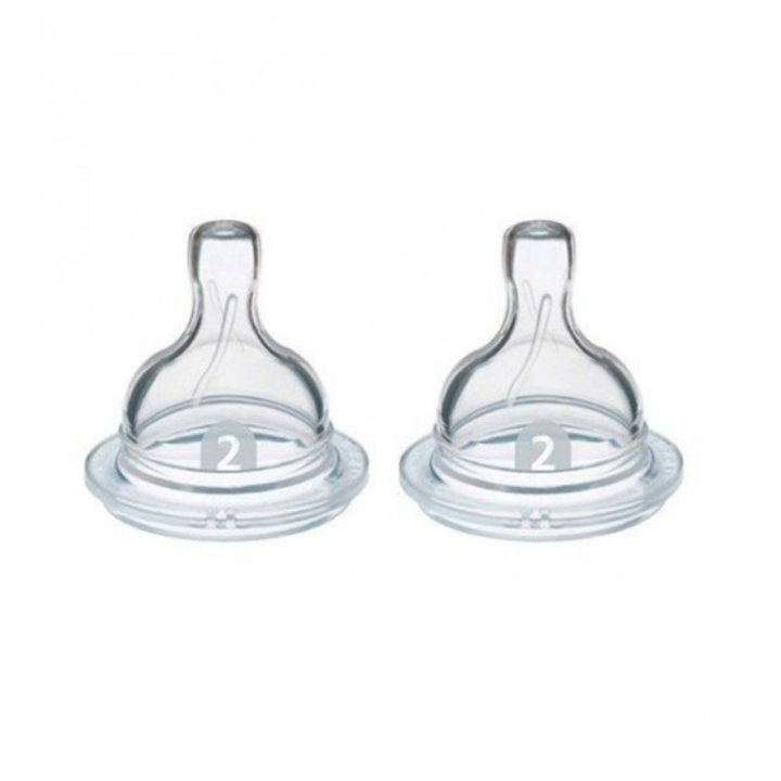 Tétine airflex 2 trous débit lent 1 moi+ Avent - 2 tétines