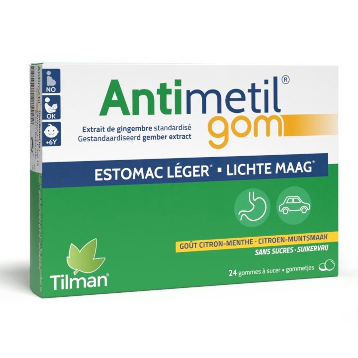 Antimetil gom états nauséeux Tilman - boite de 24 gommes