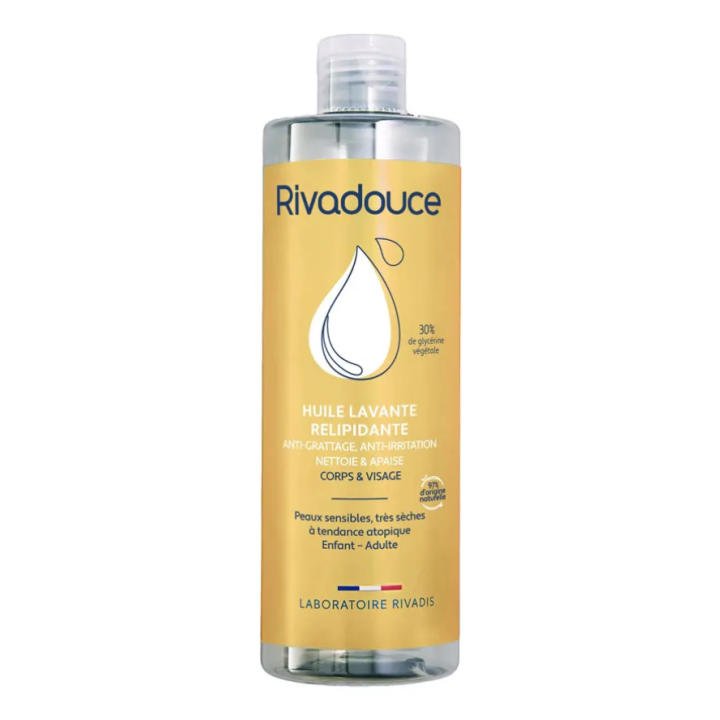 Huile lavante relipidante corps et visage Rivadouce - flacon de 400ml