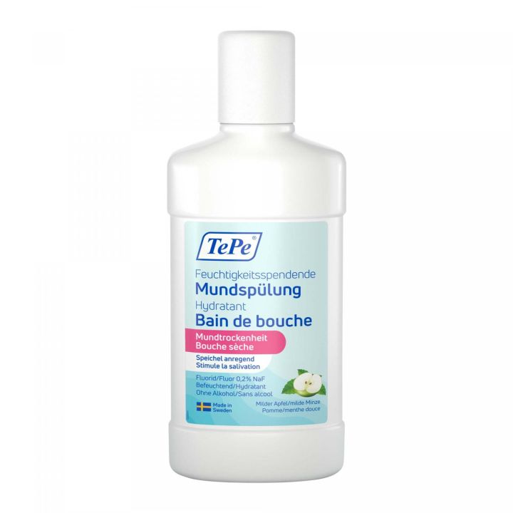 Bain de bouche hydratant bouche sèche pomme/menthe douce TePe - flacon de 500ml
