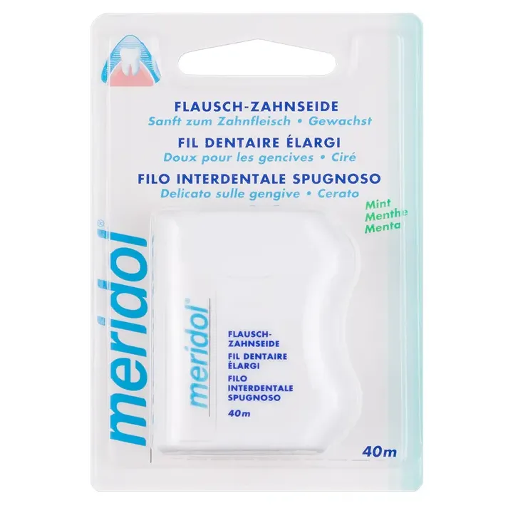 Fil dentaire élargi menthe Meridol - 40 mètres