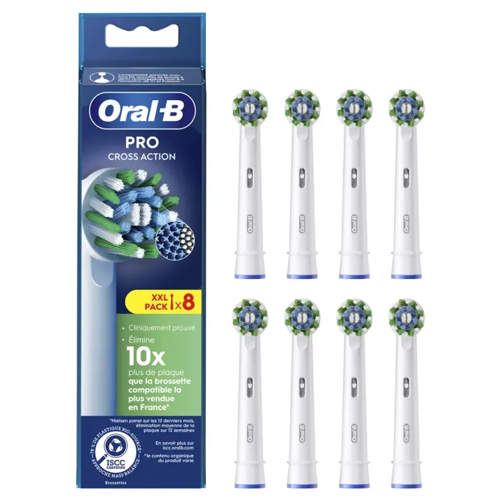 Pro cross action brossettes brosse à dents électrique Oral-B - 8 brossettes