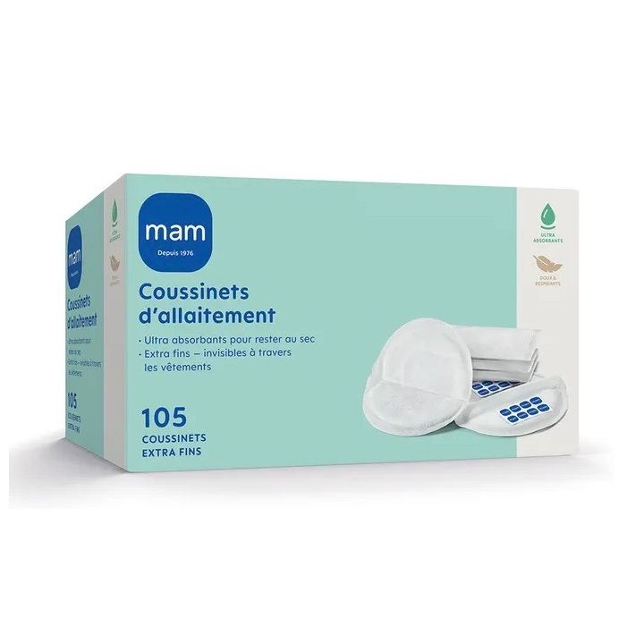 Coussinets d'allaitement extra fins Mam - boite de 105 coussinets