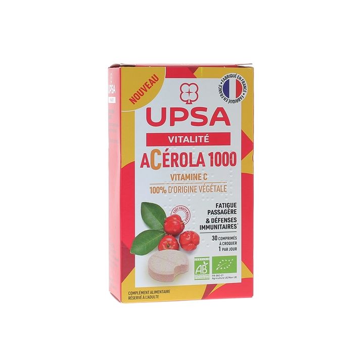 Acérola 1000 bio UPSA - boîte de 30 comprimés à croquer