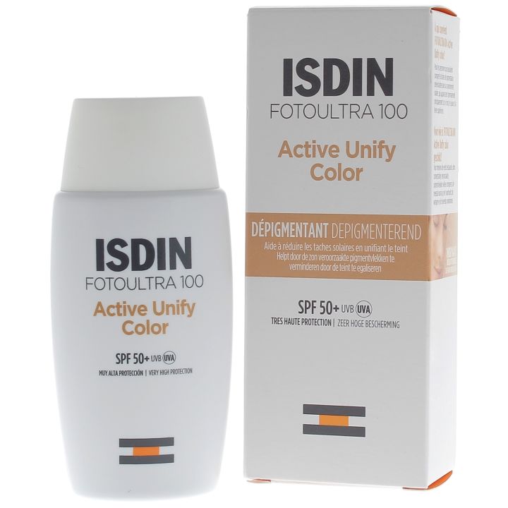 Active Unify Color dépigmentant SPF 50+ Foto Ultra 100 Isdin - flacon de 50ml