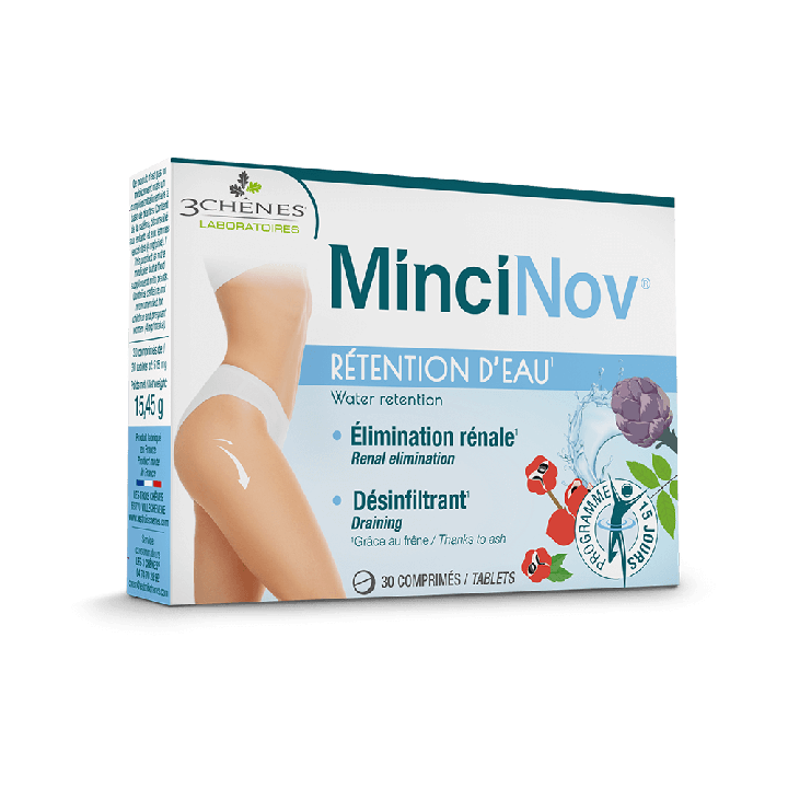 MinciNov rétention d'eau Les 3 Chênes - boîte de 30 comprimés