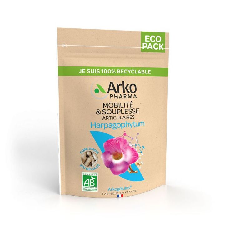 Arkogélules Harpagophytum bio mobilité et souplesse articulaires Arkopharma - sachet de 270 gélules
