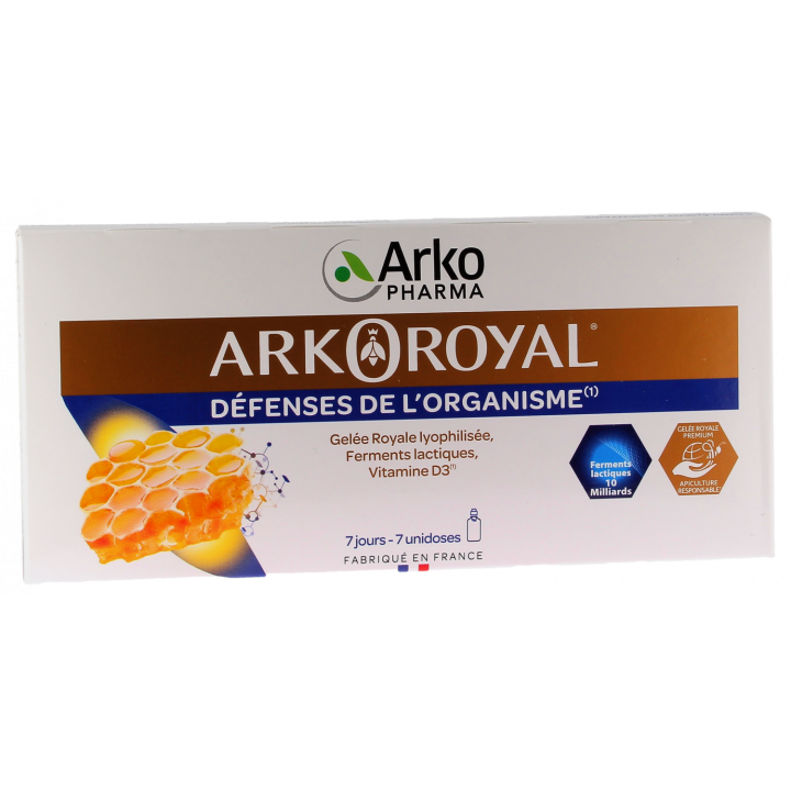 Arkoroyal défense de l'organisme adultes unidoses Arkopharma - boîte de 7 unidoses de 10ml